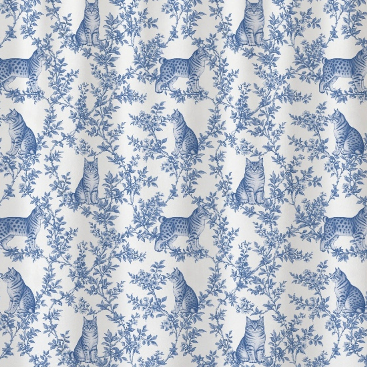 Pixie bob toile shower curtain — Blue Detail