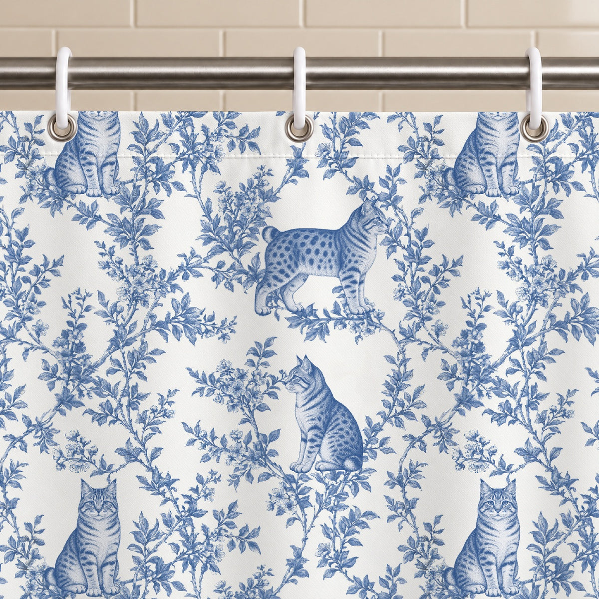 Pixie bob toile shower curtain — Blue Grommets and Hooks