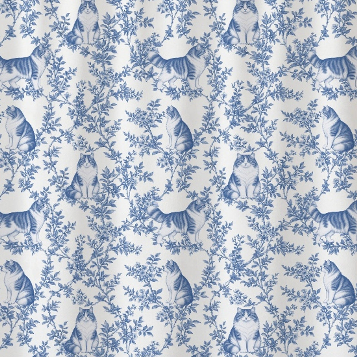 Ragamuffin toile shower curtain — Blue Detail