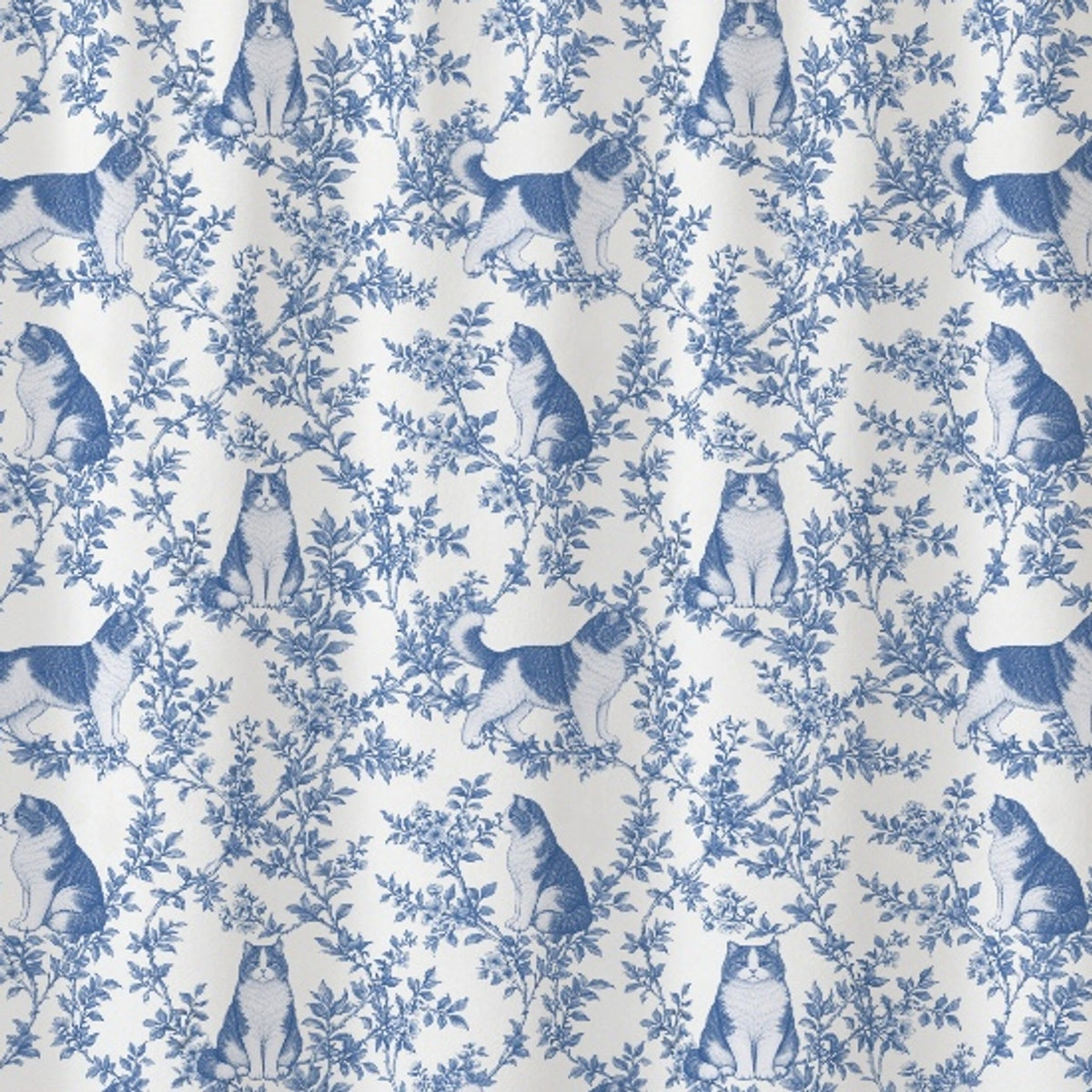 Selkirk Rex toile shower curtain — Blue Detail