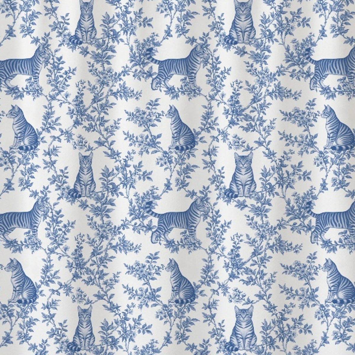 Toyger toile shower curtain — Blue Detail