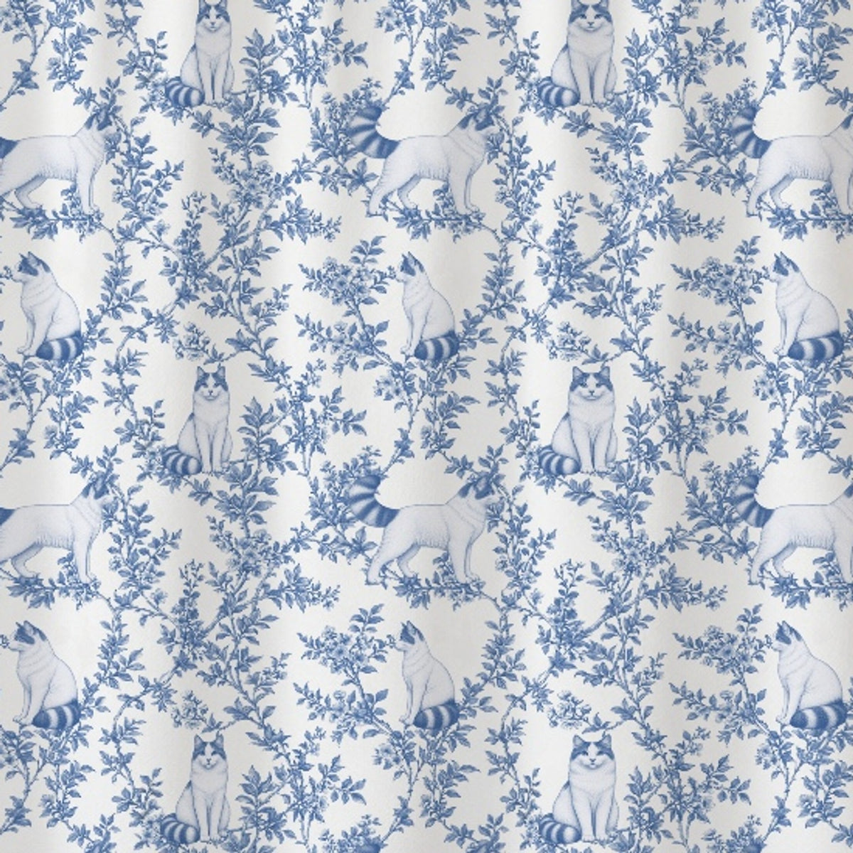 Turkish Van toile shower curtain — Blue Detail