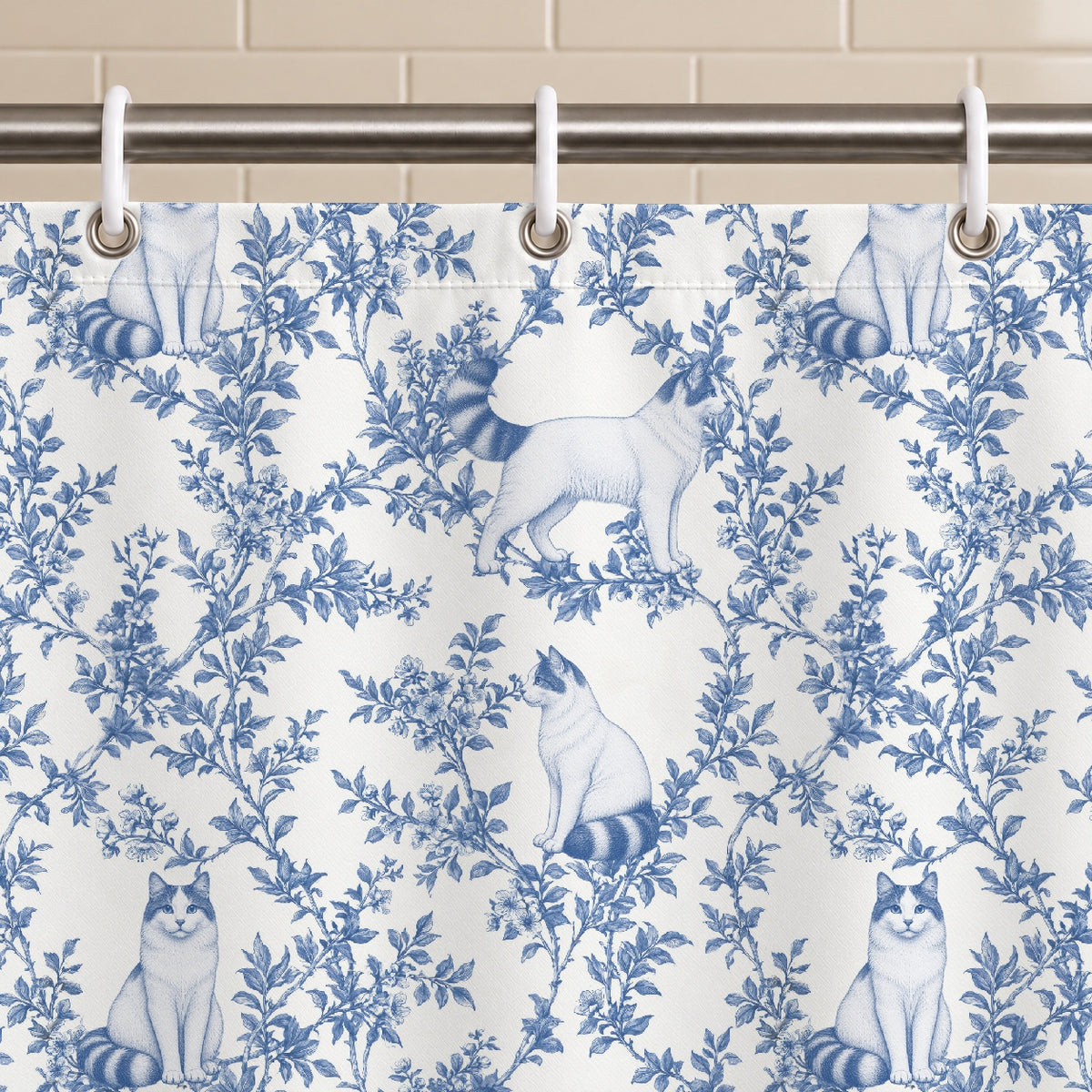 Turkish Van toile shower curtain — Blue Grommets and Hooks
