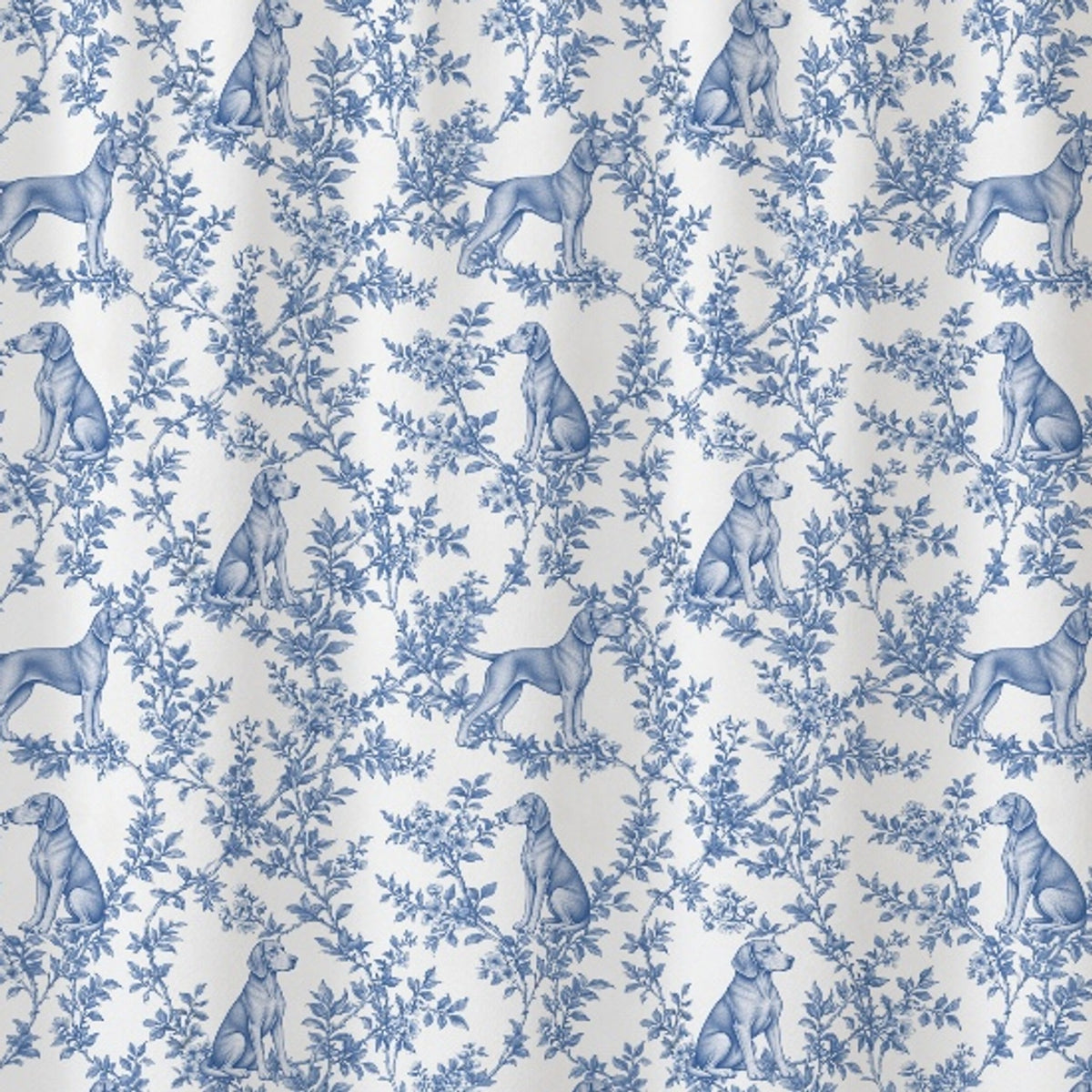 Vizsla toile shower curtain — Blue Detail