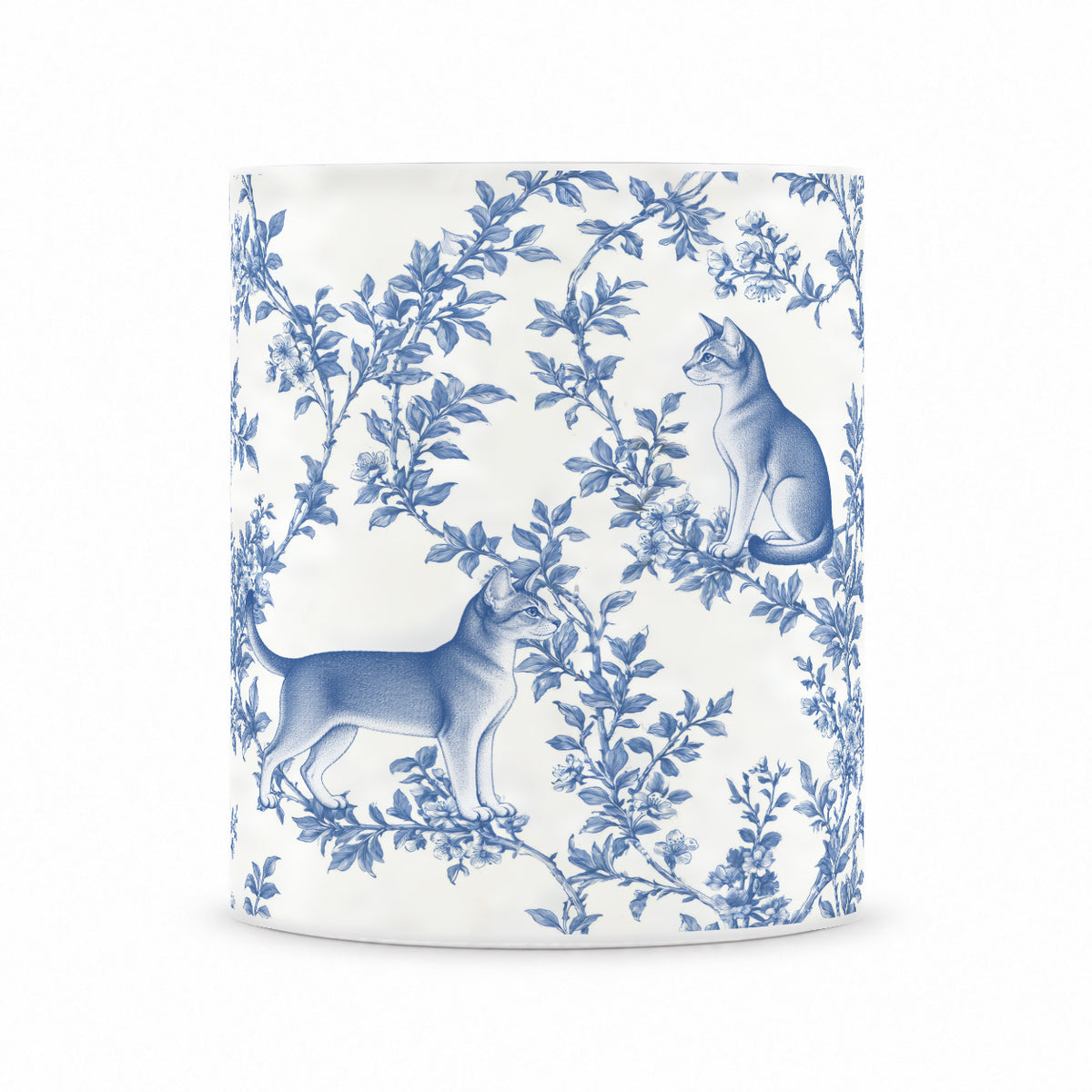 Abyssinian toile mug — Blue Front View
