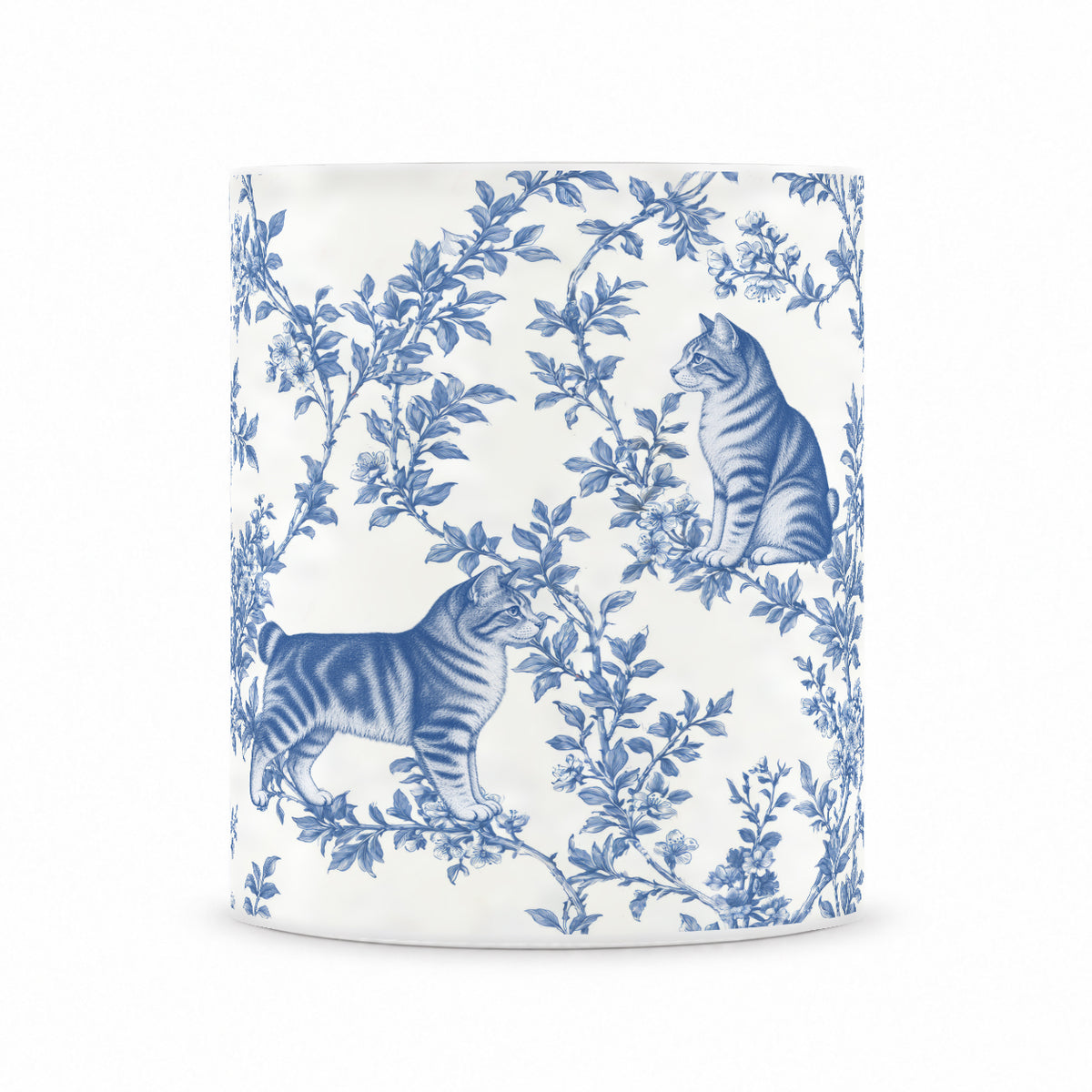 American Bobtail toile mug — Blue Front View