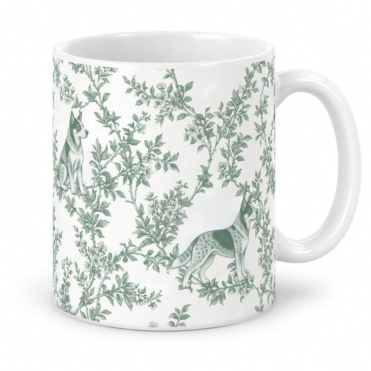 Australian Cattle Dog toile mug — Green Studio