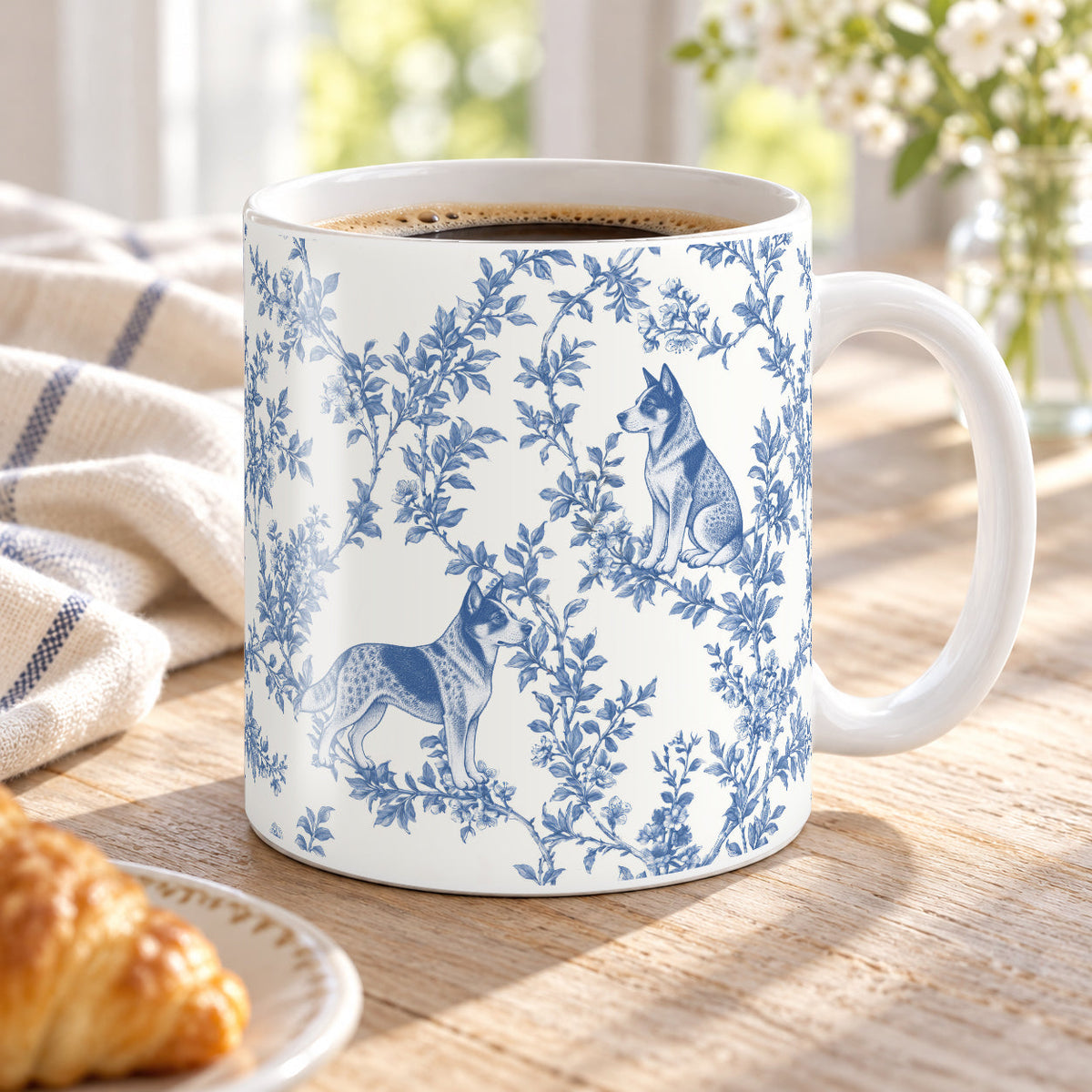 Australian Cattle Dog toile mug — Blue Lifestyle