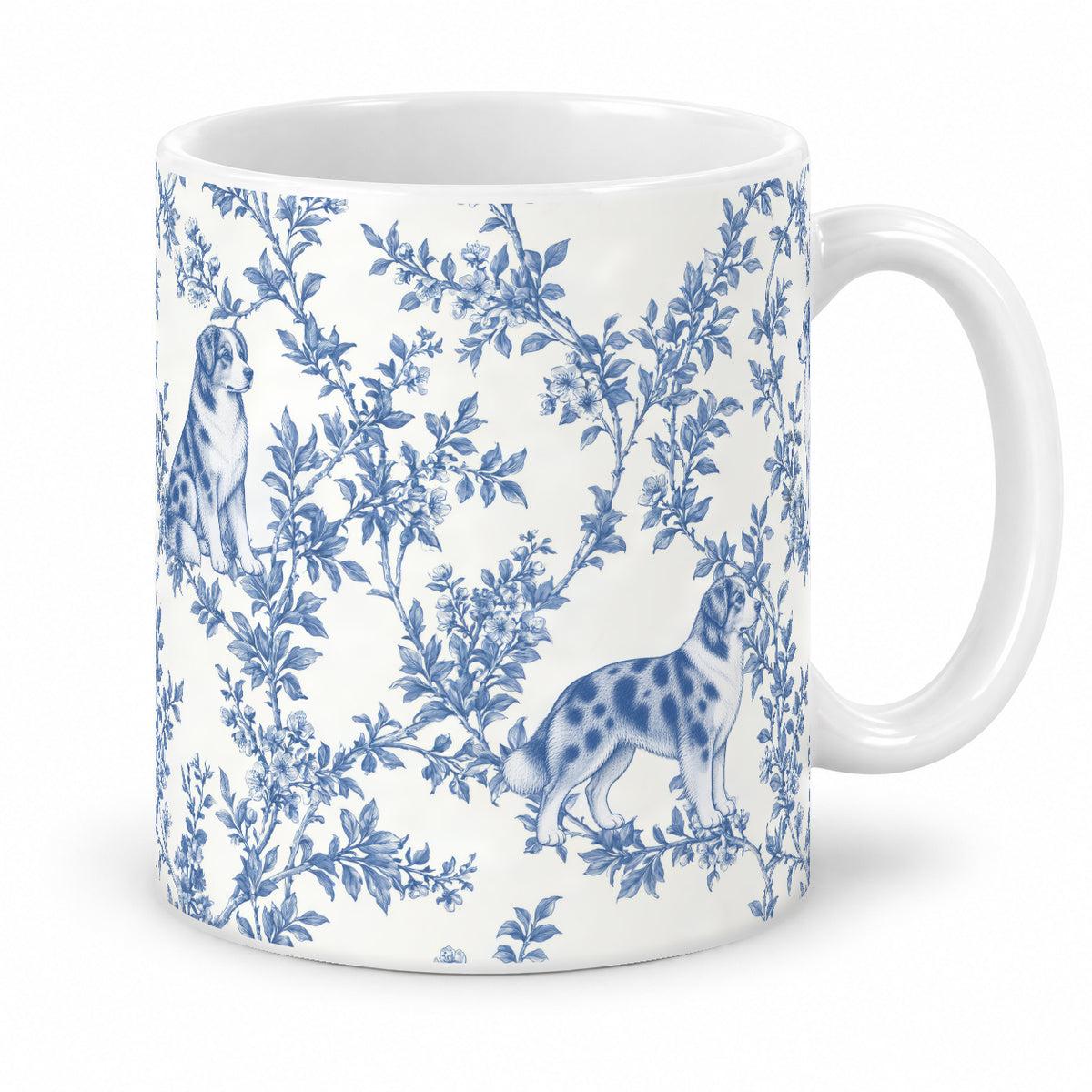 Australian Shepherd toile mug — Blue Studio