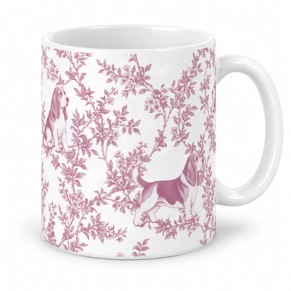 Basset Hound toile mug — Pink Studio