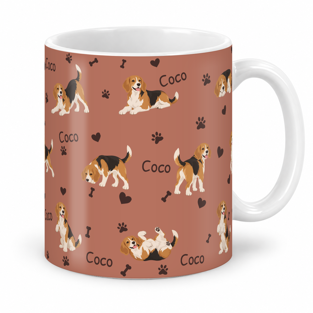 Beagle personalized name mug — Muted Terracotta Studio