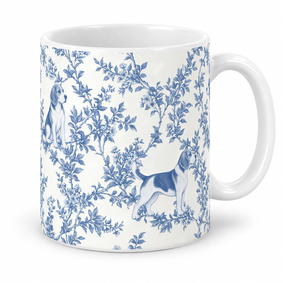 Beagle toile mug — Blue Studio