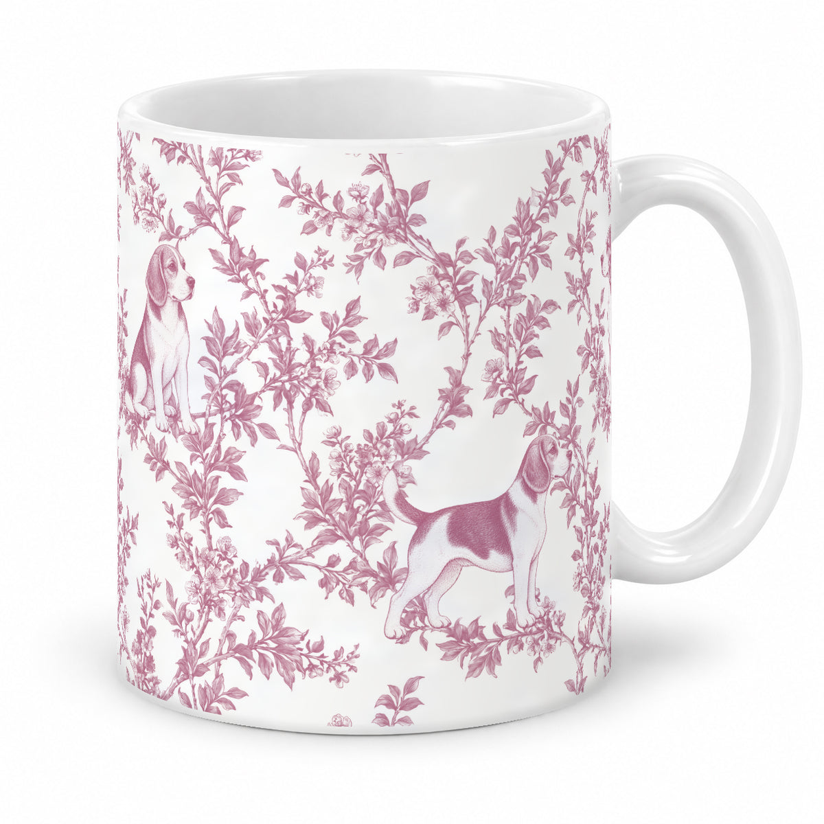 Beagle toile mug — Pink Studio