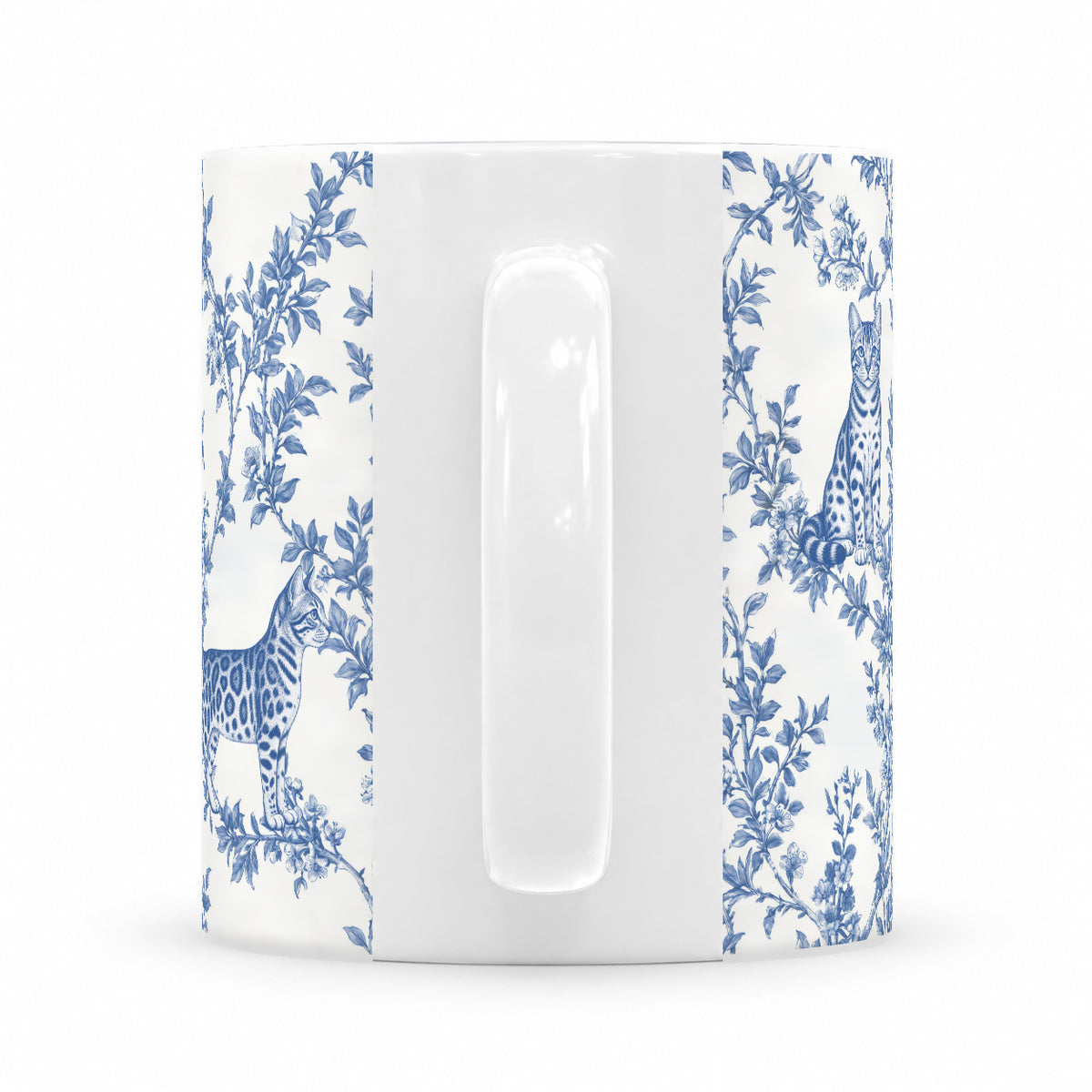 Bengal toile mug — Blue Handle View