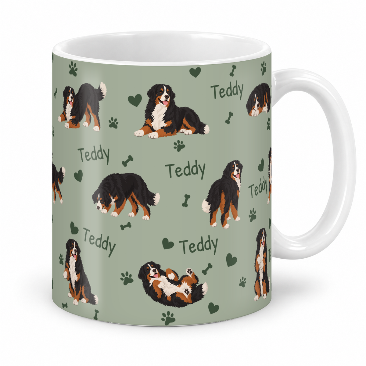 Bernese Mountain Dog personalized name mug — Soft Sage Studio