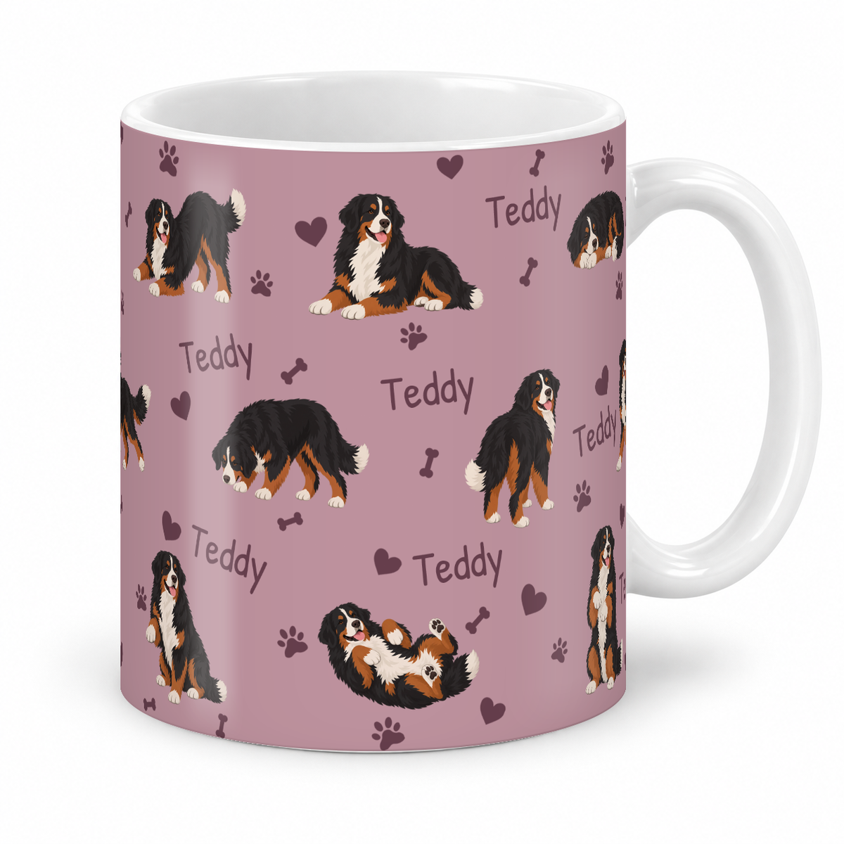 Bernese Mountain Dog personalized name mug — Dusty Rose Studio