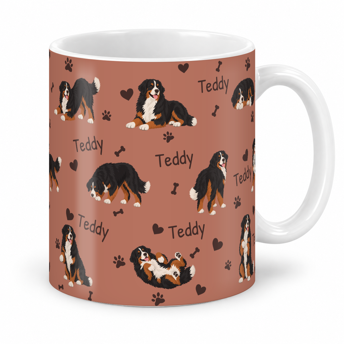 Bernese Mountain Dog personalized name mug — Muted Terracotta Studio
