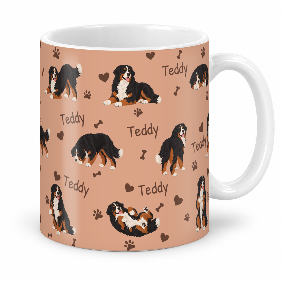 Bernese Mountain Dog personalized name mug — Peach Studio