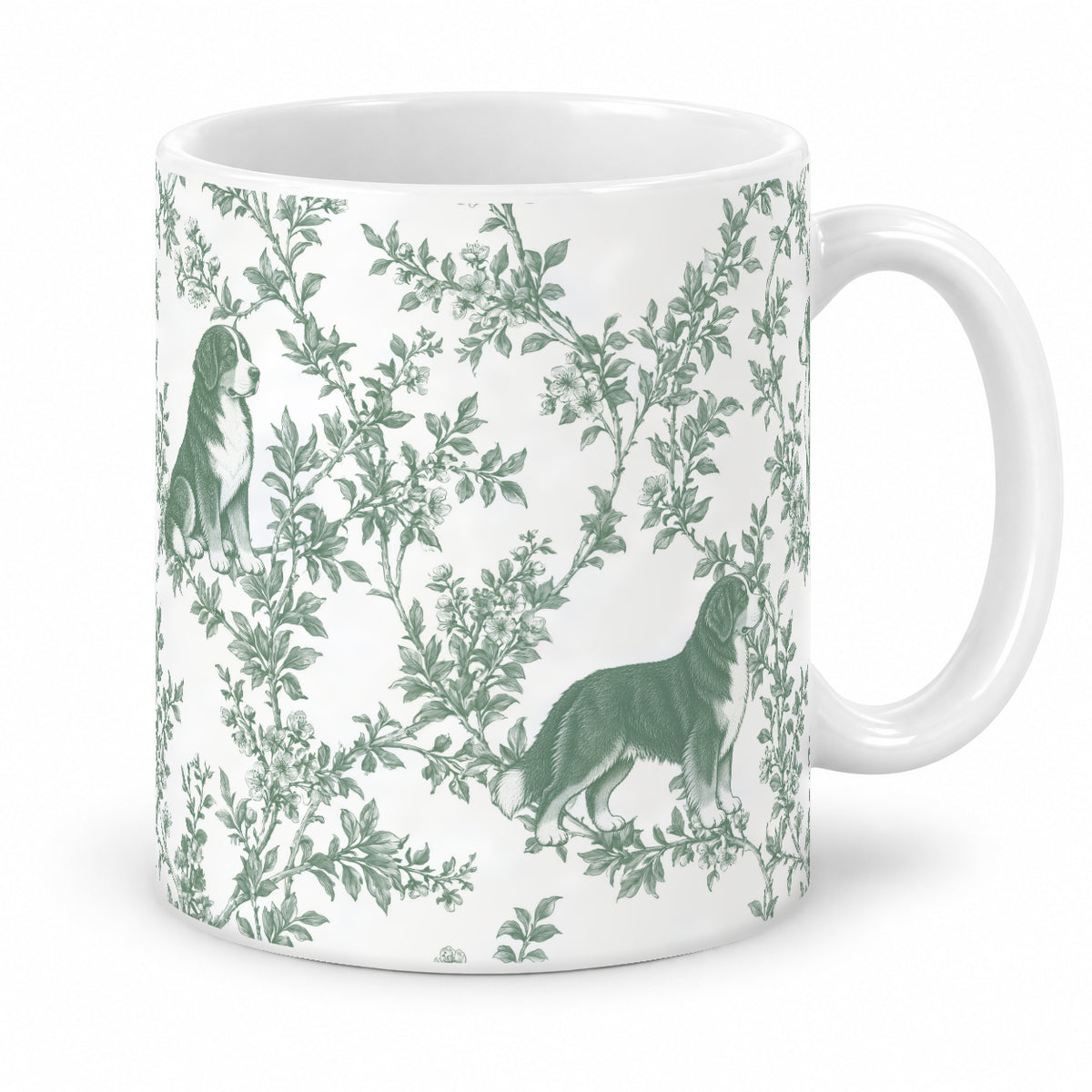 Bernese Mountain Dog toile mug — Green Studio