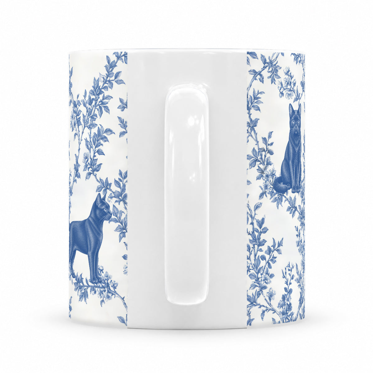 Bombay toile mug — Blue Handle View
