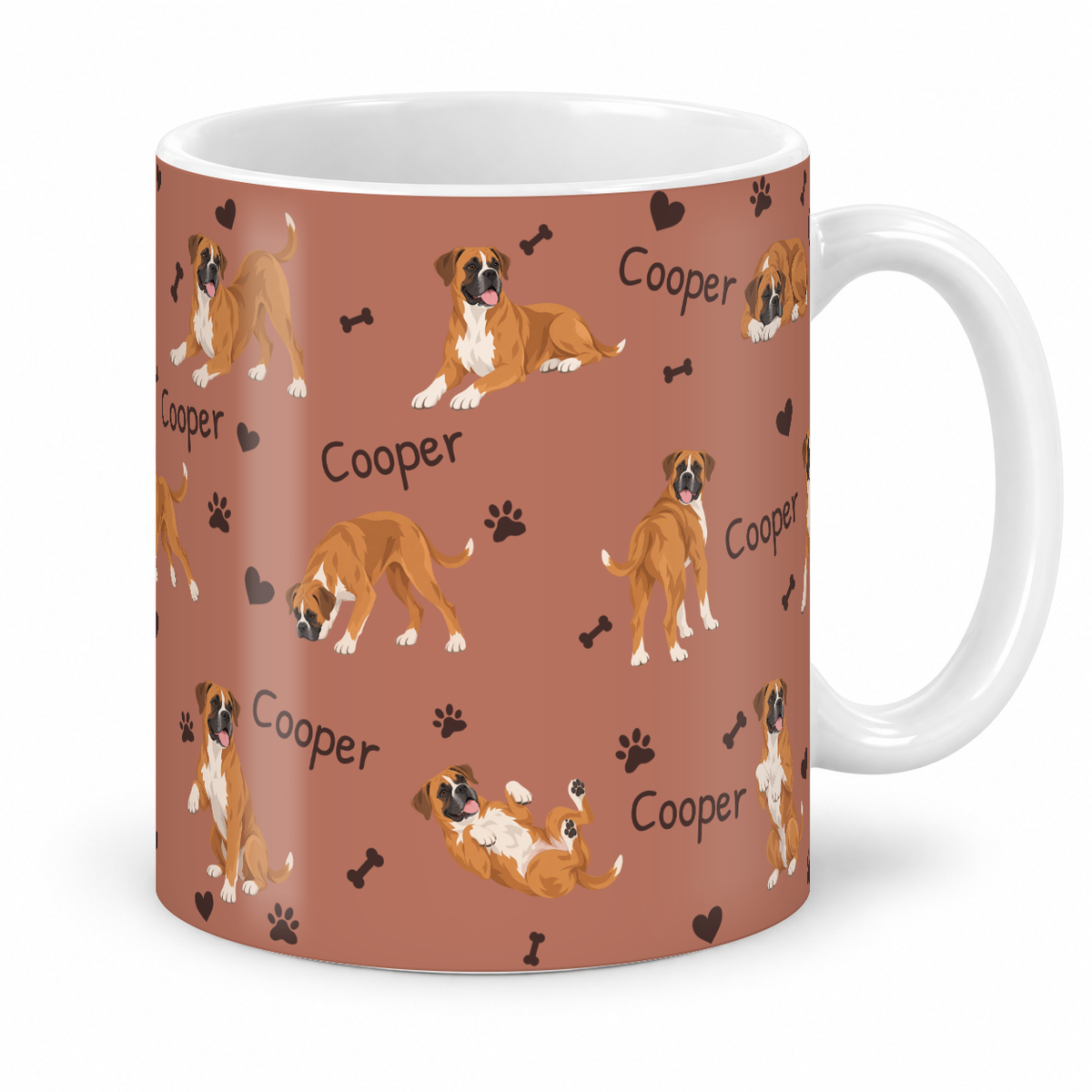 Boxer personalized name mug — Muted Terracotta Studio