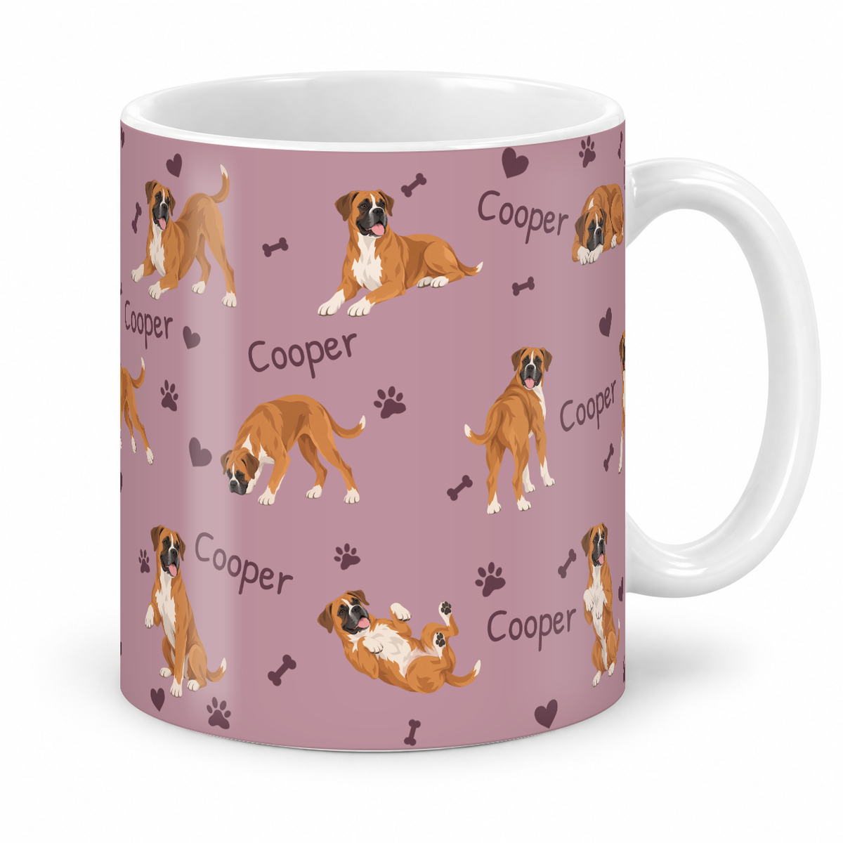 Boxer personalized name mug — Dusty Rose Studio