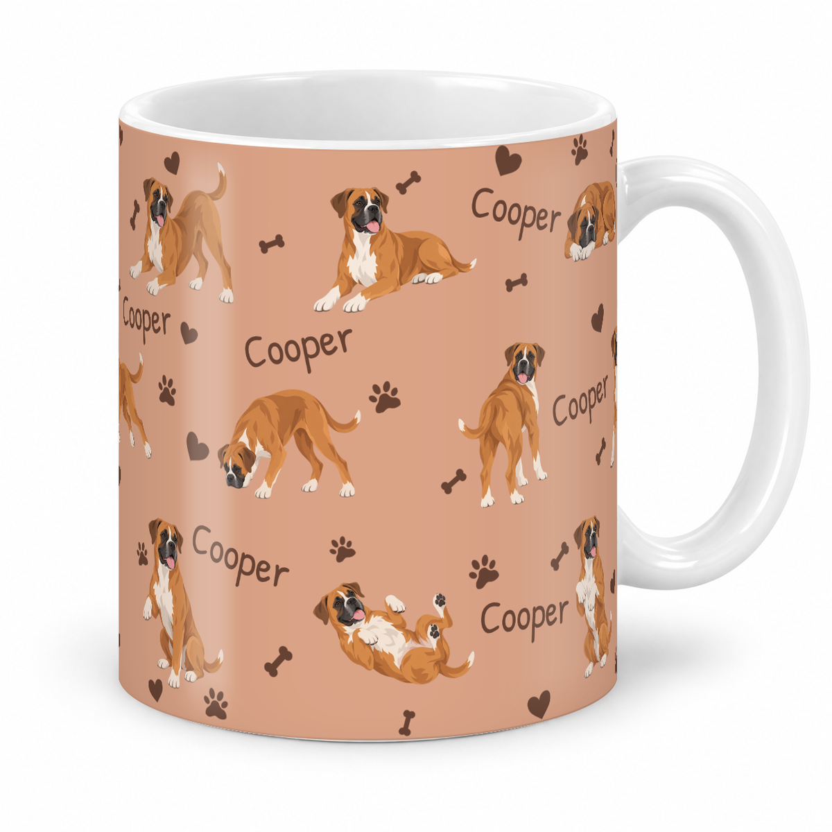 Boxer personalized name mug — Peach Studio