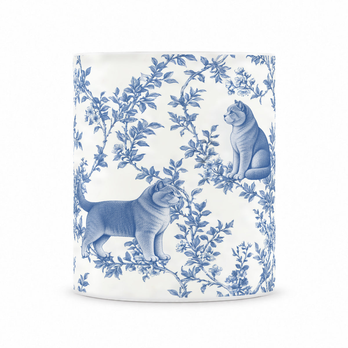British Shorthair toile mug — Blue Front View