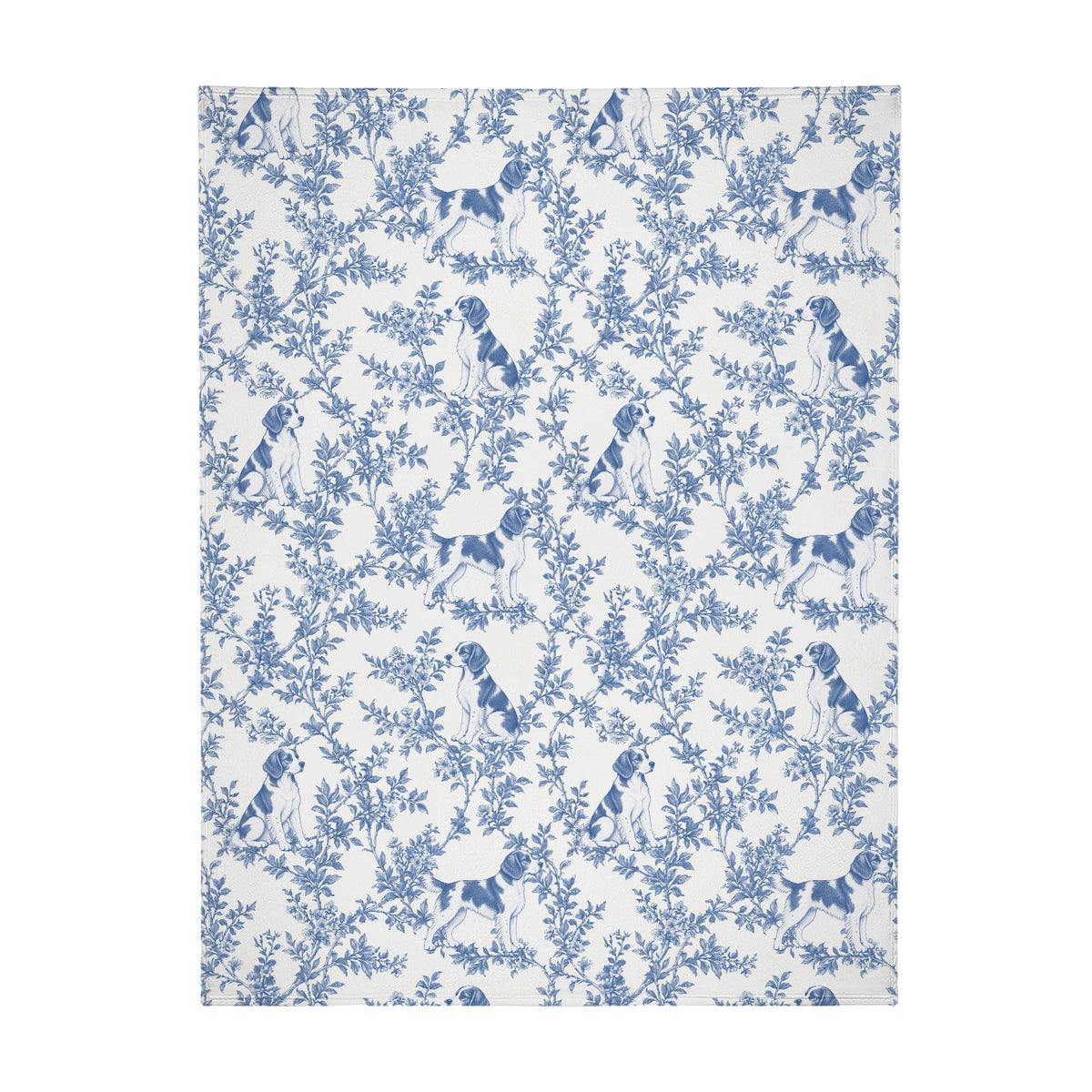 Brittany toile de Jouy blanket - Blue Blanket Flat