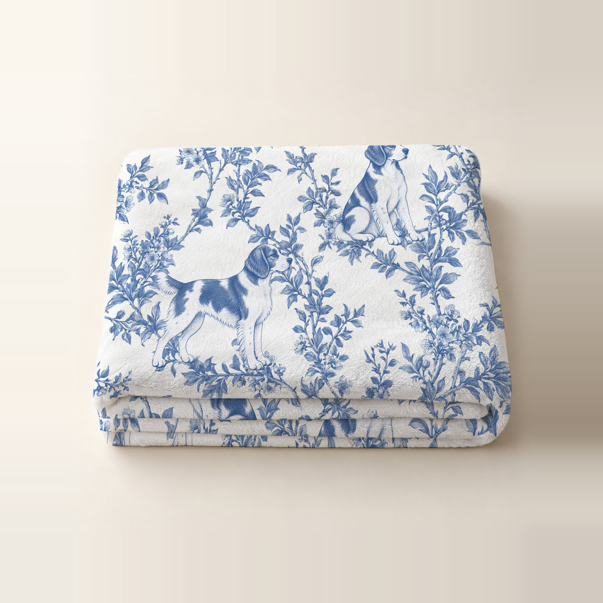 Brittany toile de Jouy blanket - Blue Blanket Folded Studio