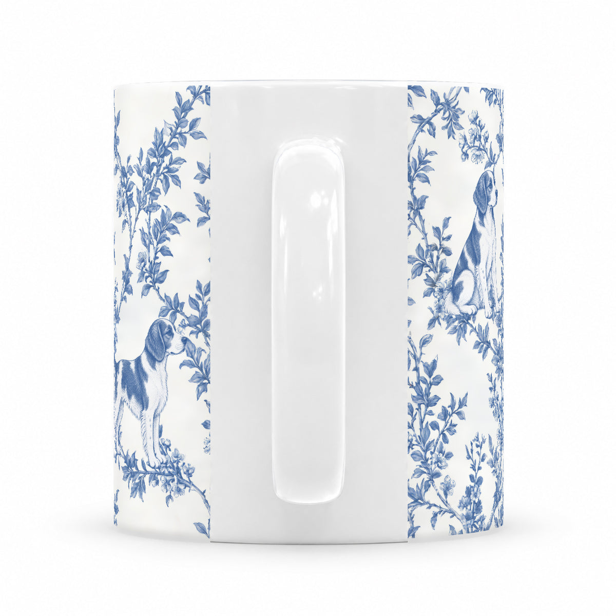 Brittany toile mug — Blue Handle View