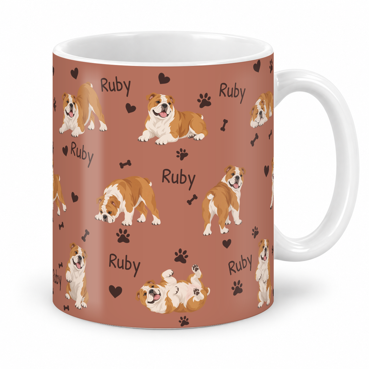 Bulldog personalized name mug — Muted Terracotta Studio