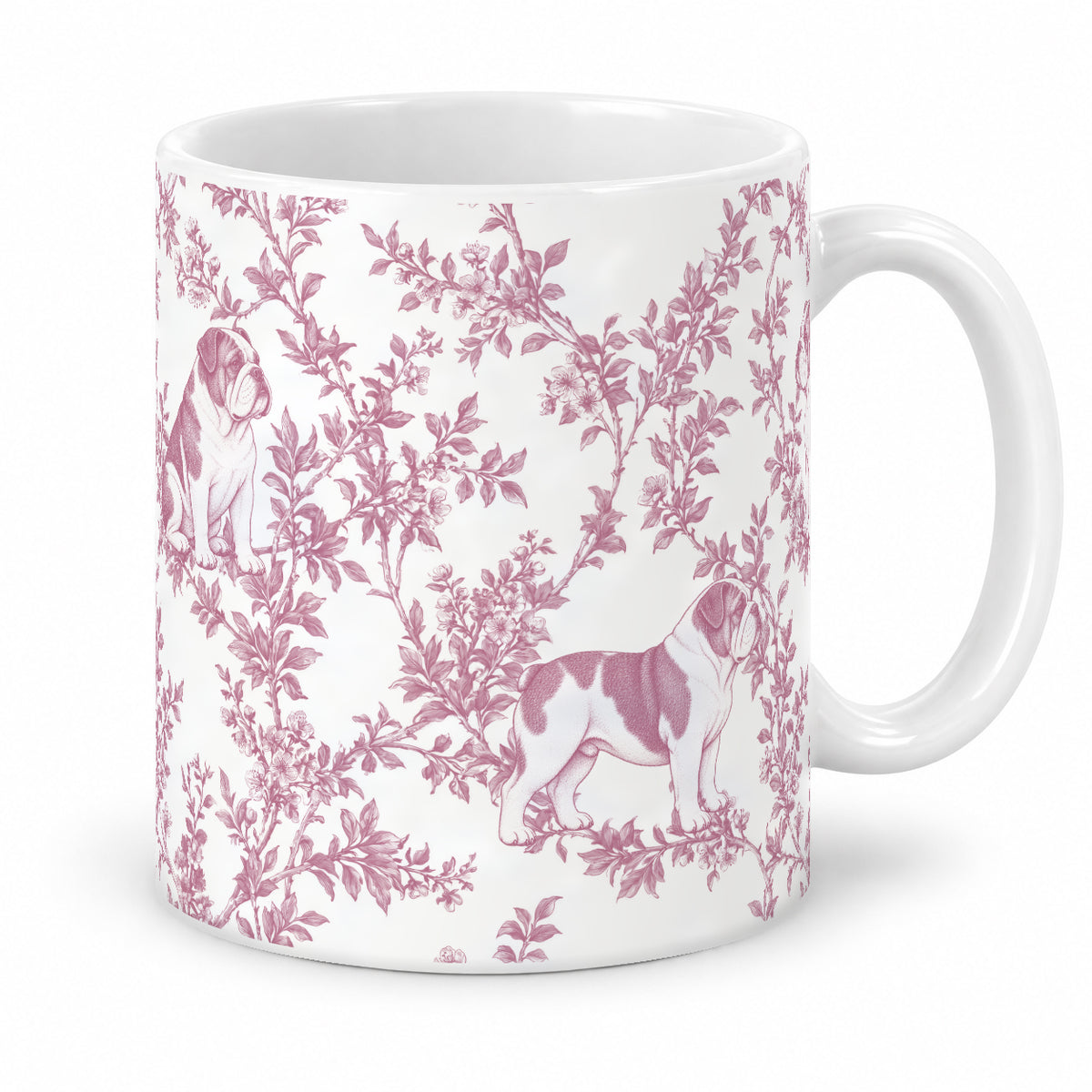 Bulldog toile mug — Pink Studio