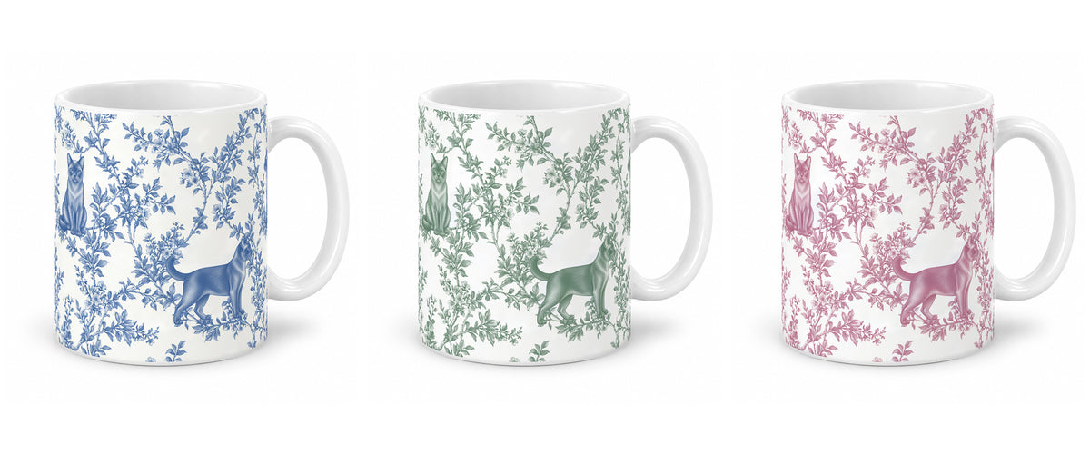 Burmese toile mug — Three Colors