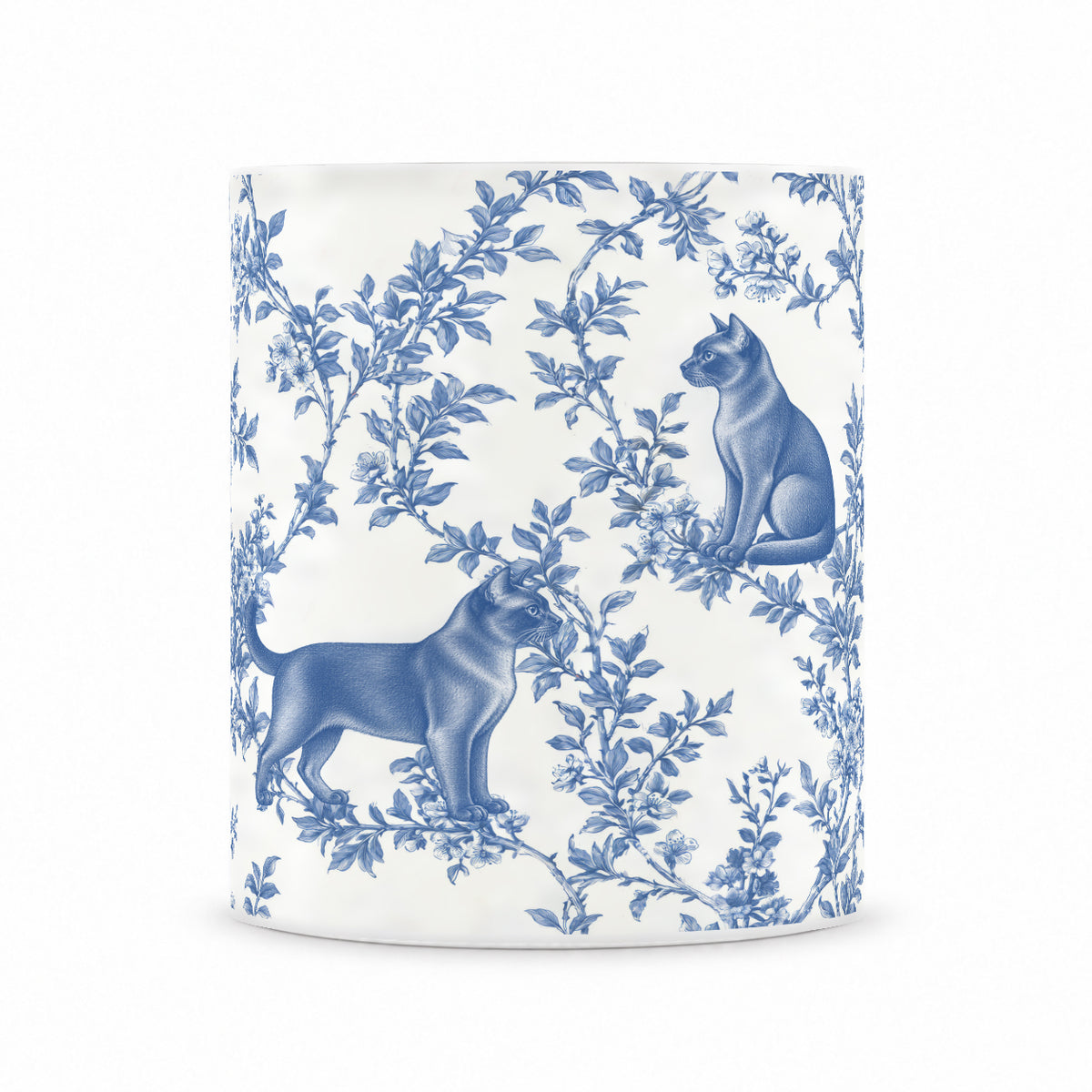Burmese toile mug — Blue Front View