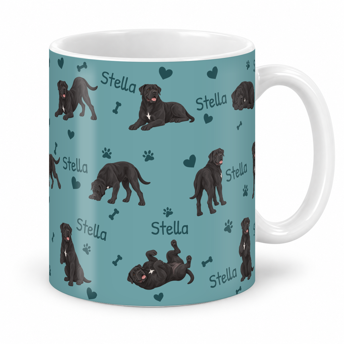 Cane Corso personalized name mug — Muted Teal Studio