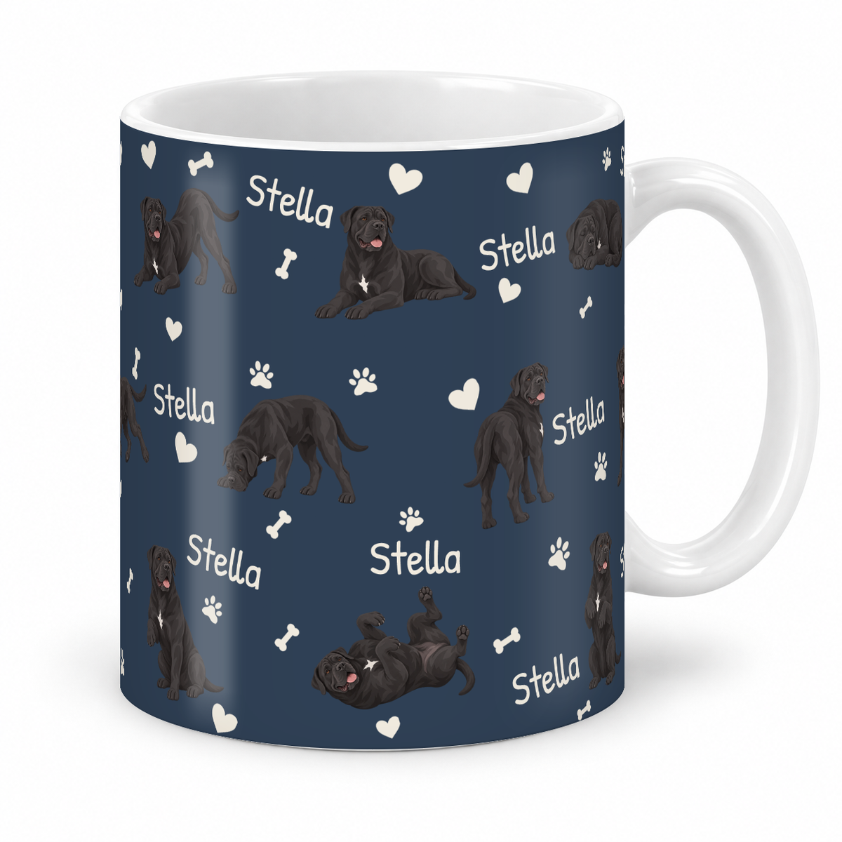 Cane Corso personalized name mug — Deep Navy Studio