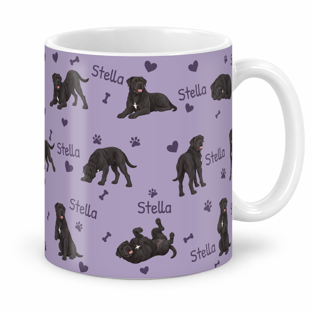 Cane Corso personalized name mug — Soft Lavender Studio