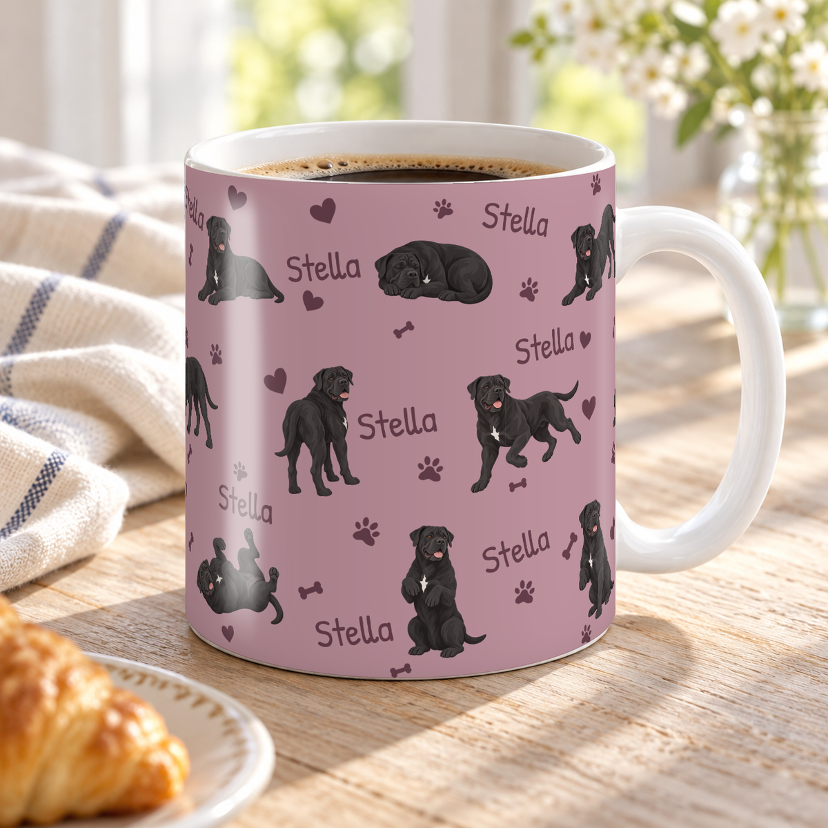 Cane Corso personalized name mug — Dusty Rose Lifestyle