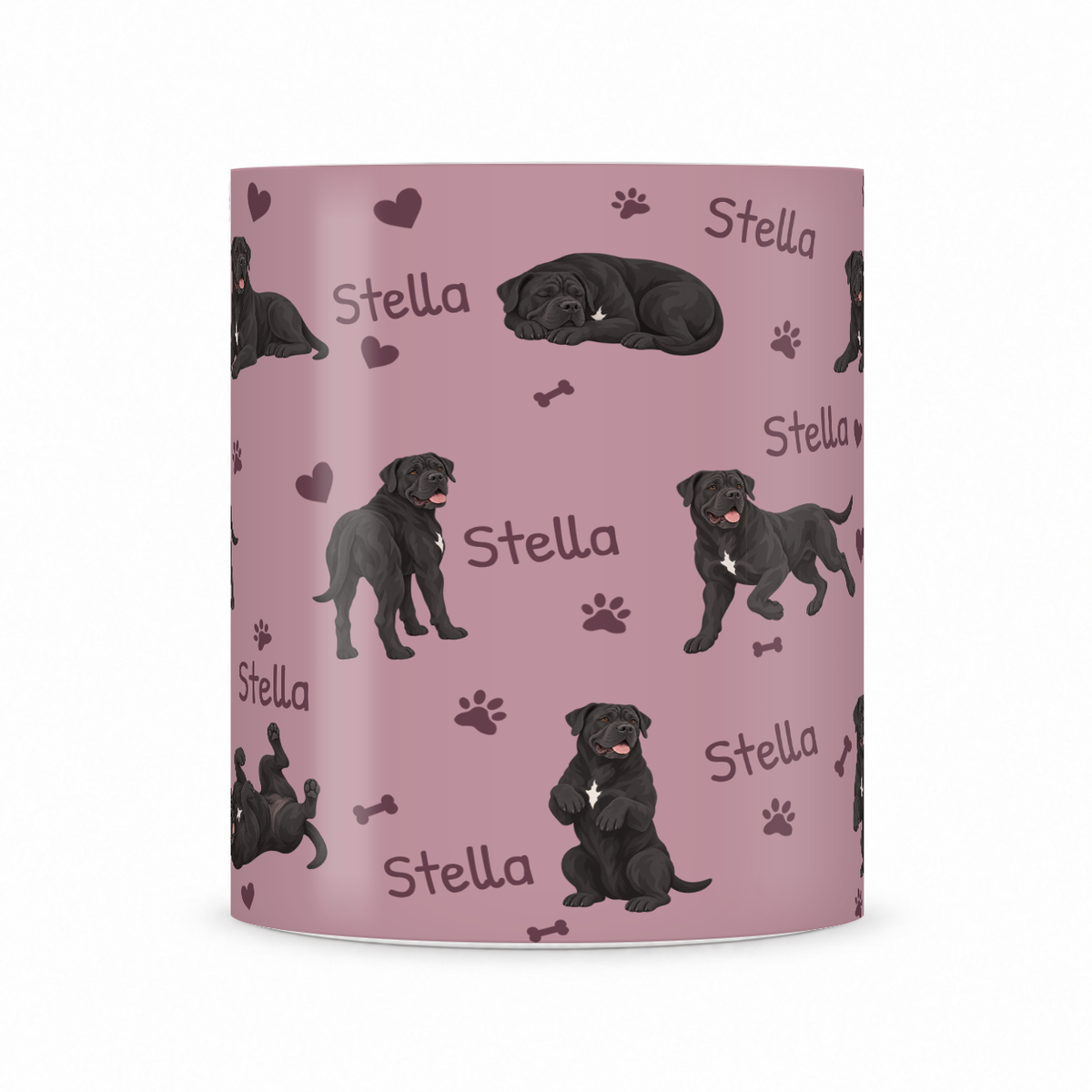 Cane Corso personalized name mug — Dusty Rose Front