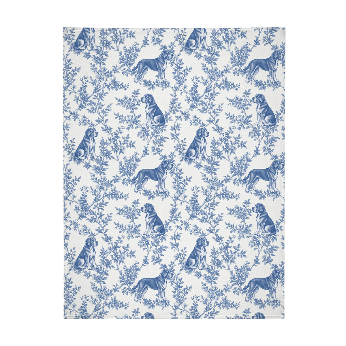Cane Corso toile de Jouy blanket - Blue Blanket Flat