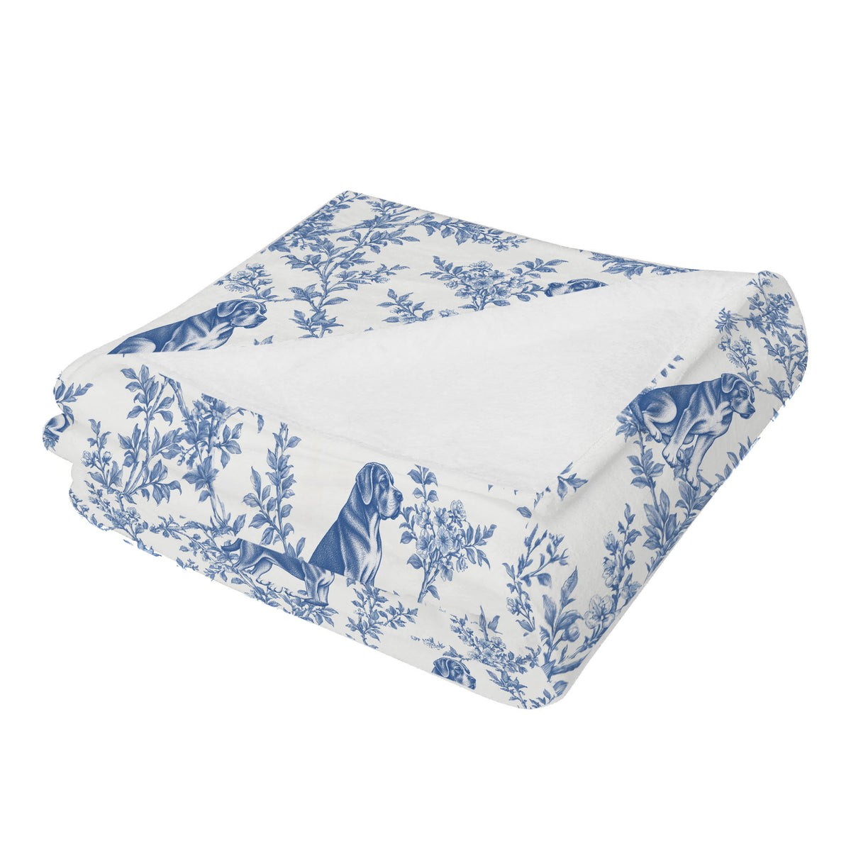 Cane Corso toile de Jouy blanket - Blue Blanket Folded