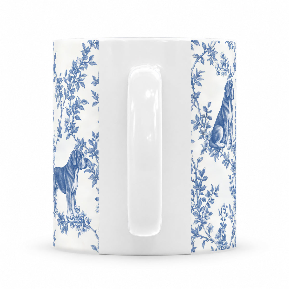 Cane Corso toile mug — Blue Handle View