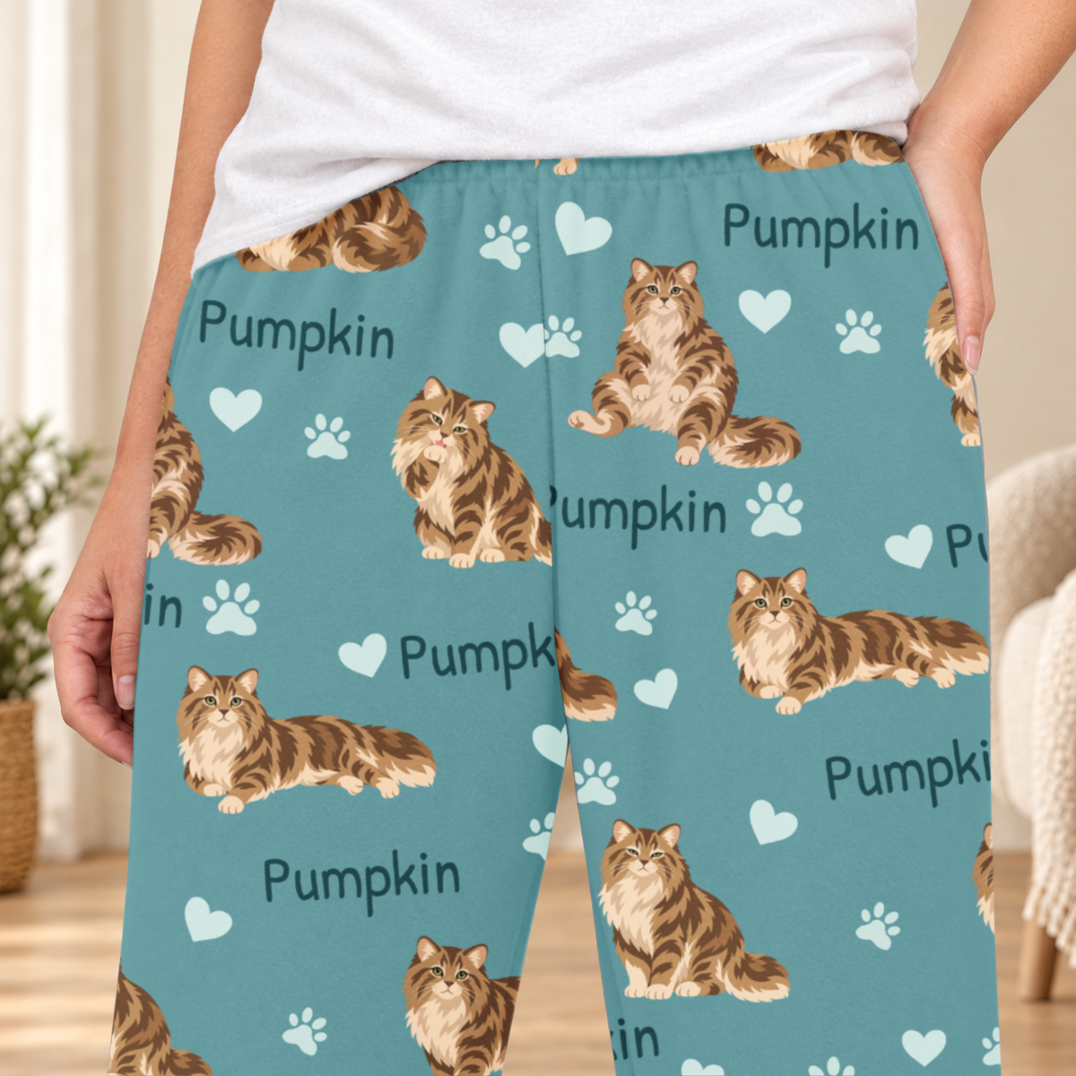 Siberian personalized fleece pajama close-up showing breed artwork and example pet name
