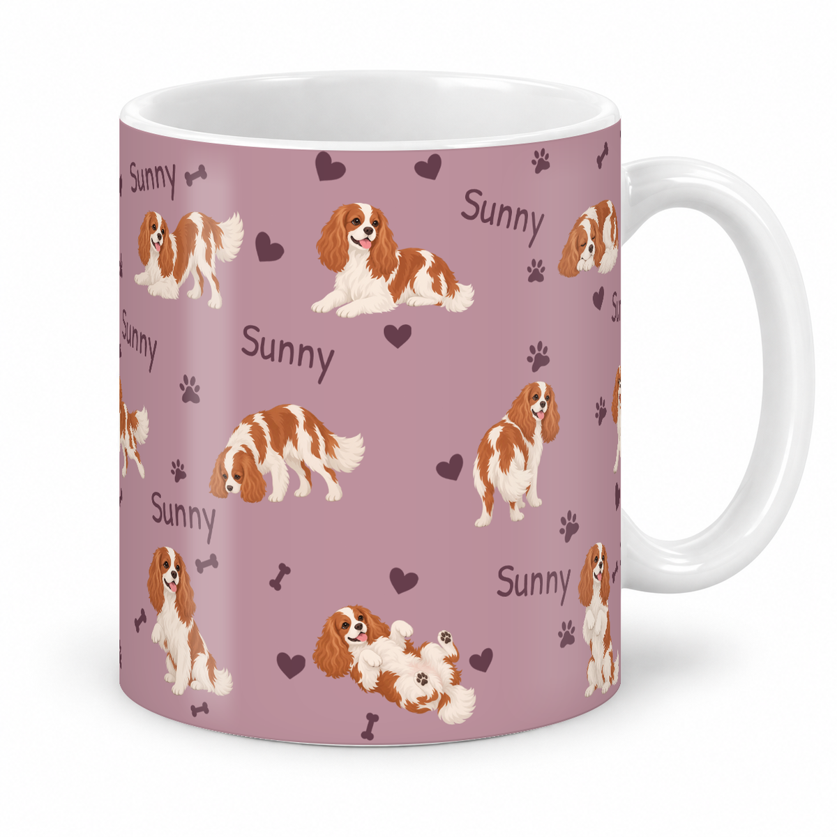 Cavalier King Charles Spaniel personalized name mug — Dusty Rose Studio