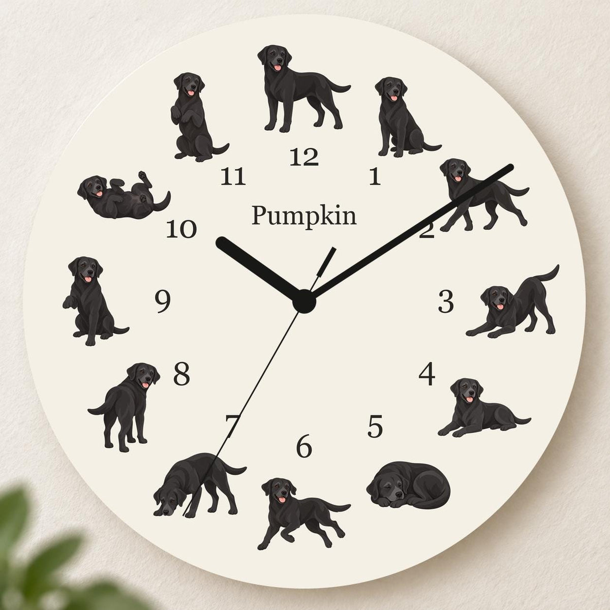 Personalized Labrador Retriever wooden wall clock