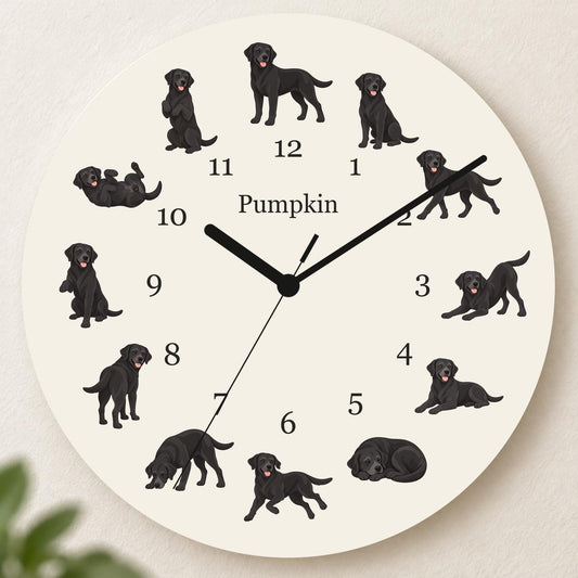 Personalized Labrador Retriever wooden wall clock