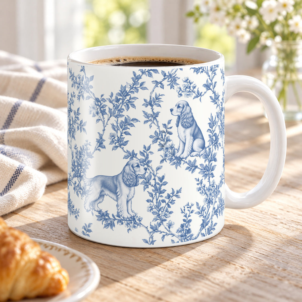 Cocker Spaniel toile mug — Blue Lifestyle