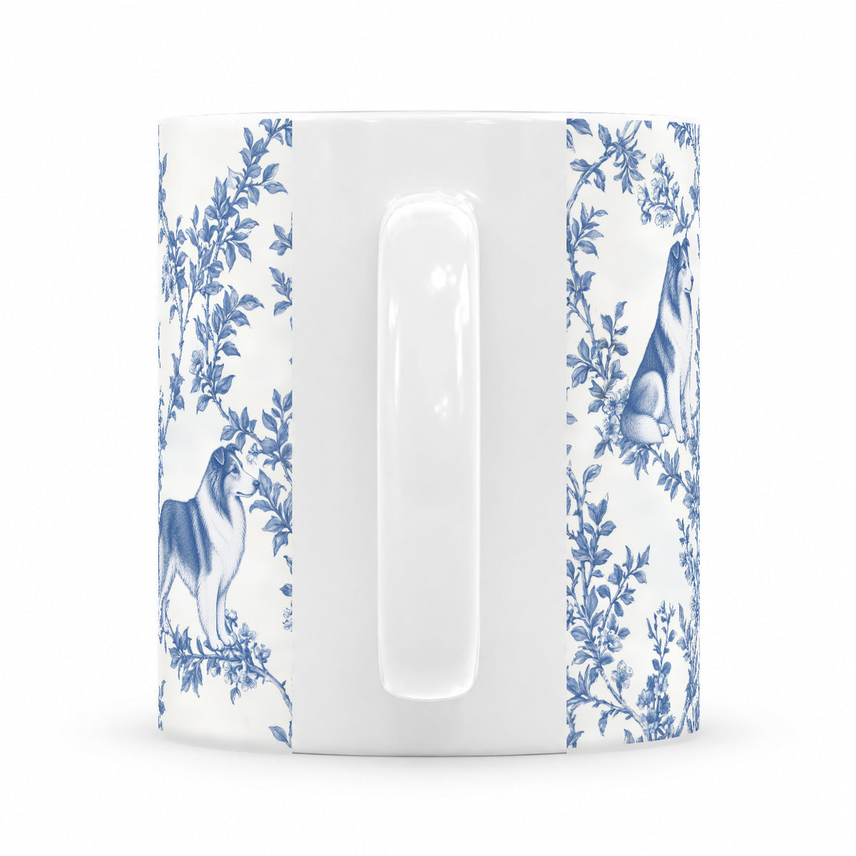 Collie toile mug — Blue Handle View