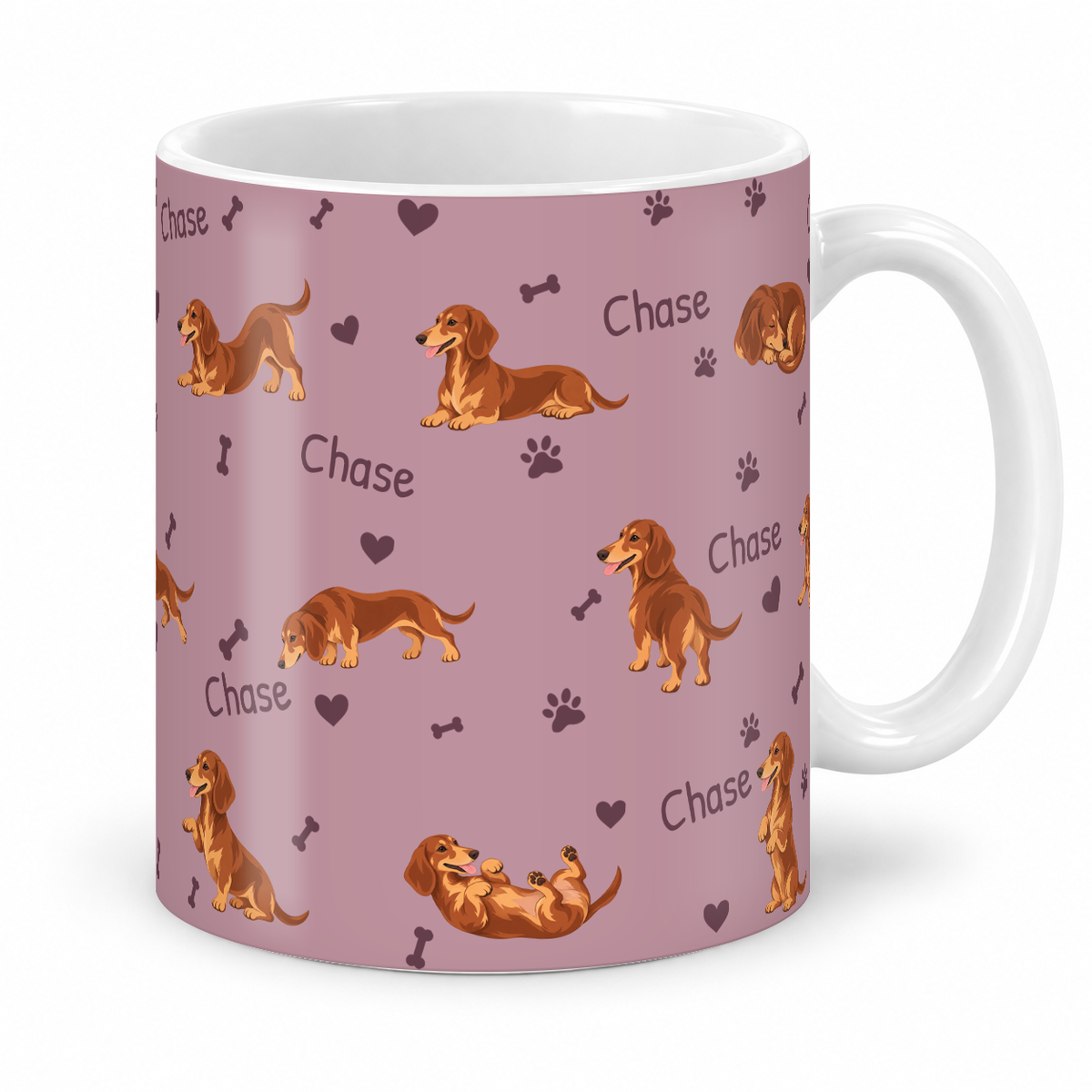 Dachshund personalized name mug — Dusty Rose Studio